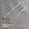 Élimination de pipette de pasteur plastique jetable